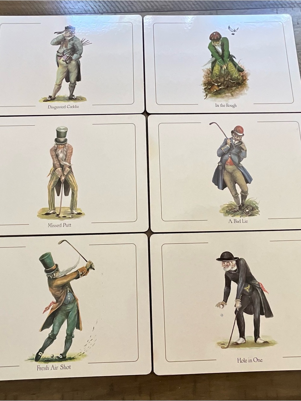 Norman Orr Classic Golf Series Placemats Whimsical Comical